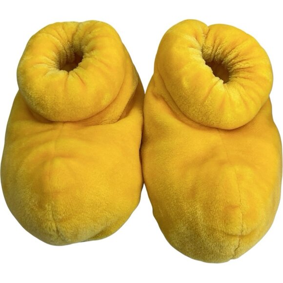 Disney Parks Mickey Mouse Yellow Shoe Plush Slippers Adult Medium Size - Picture 1 of 7